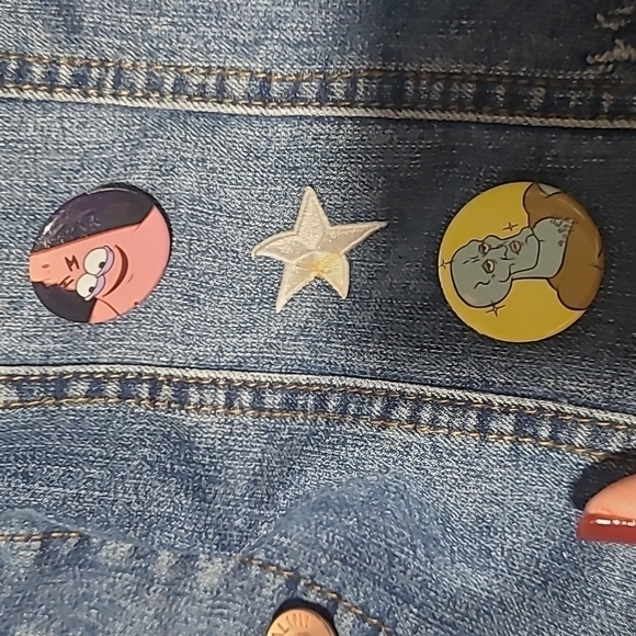 Cavalini sz 1X denim personalized jacket buttons Agust D - Picture 4 of 15